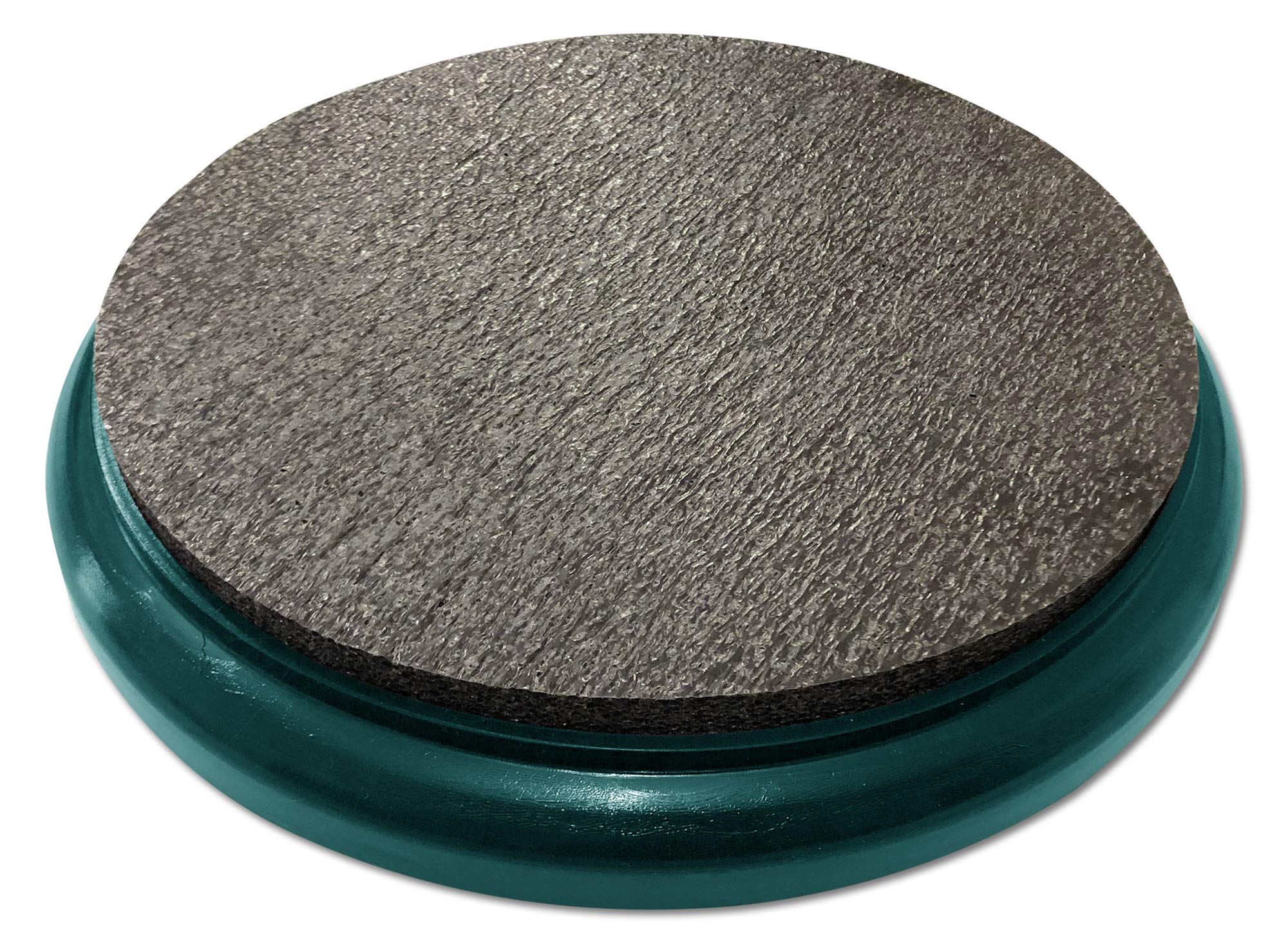 Bucket Pros padded bucket lid with green frame improves seating comfort during outdoor tasks.