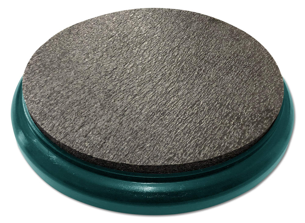Bucket Pros padded bucket lid with green frame improves seating comfort during outdoor tasks.