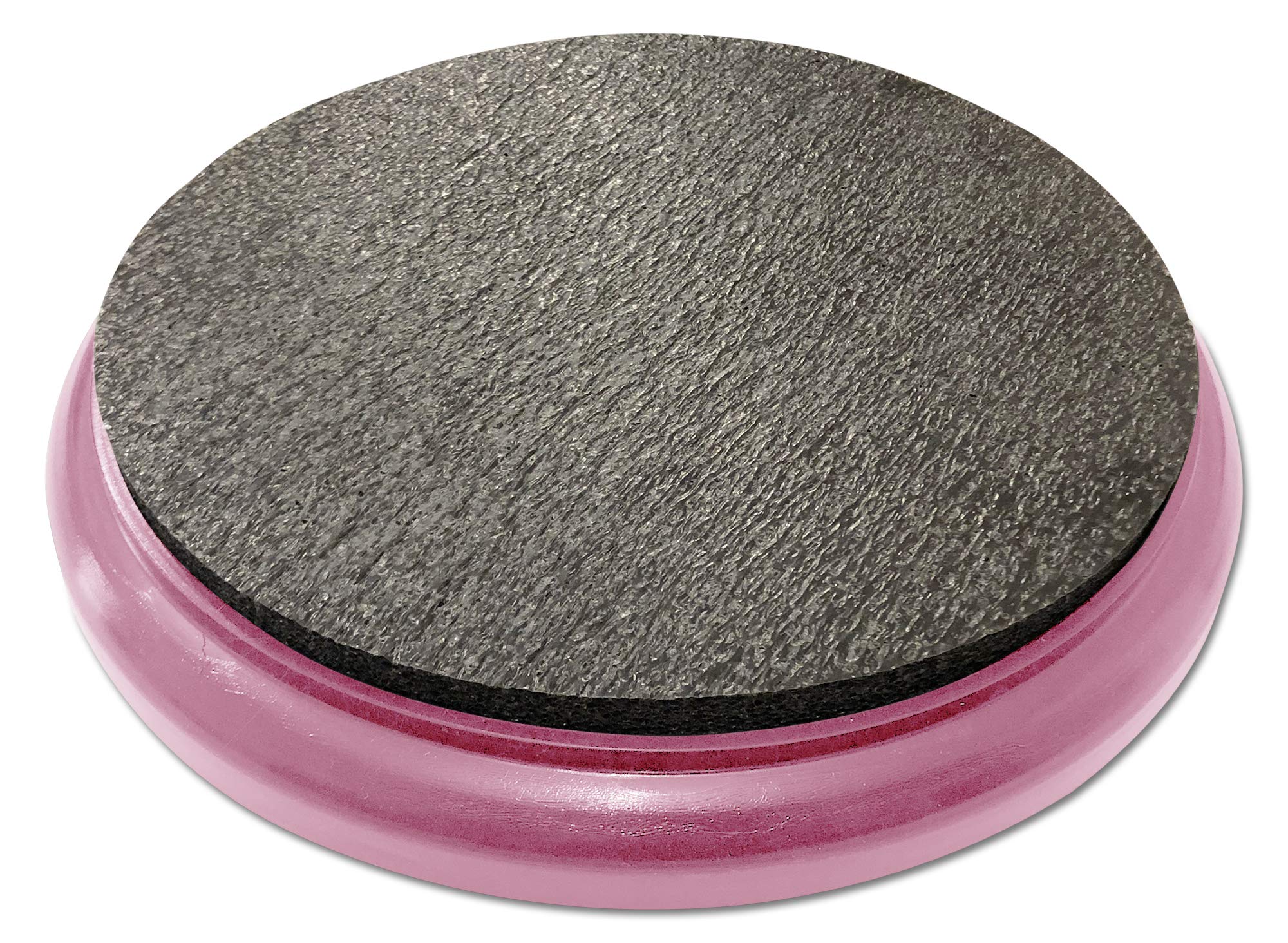 BUCKET PROS pink bucket lid seat with black pad angled view for portable comfort.