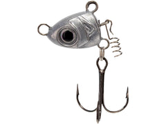Buckeye Lures Freestyle Head 1/2oz unpainted shows free-swinging motion and dual rigging options.