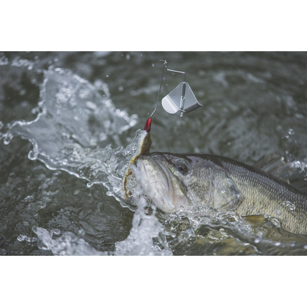 Blade and rivet detail on Buckeye Lures G-Buzz for precise performance.