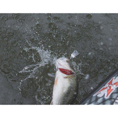 Topwater action shot shows G-Buzz Bait creating surface wake.