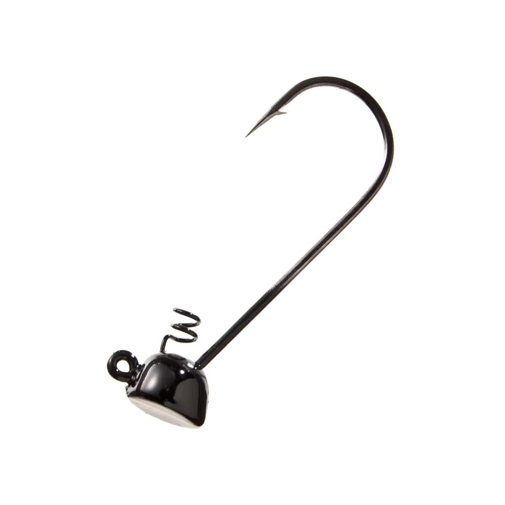 Buckeye Lures Gamakatsu Black Nickel Long Shank Hook close-up emphasizes ultra-sharp hook for strong bass hookups.