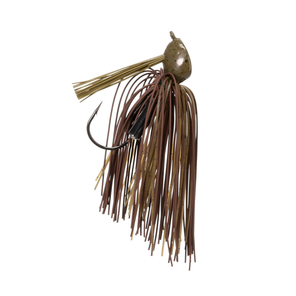 Buckeye Lures Mini Mop Jig rattles attract bass in murky water