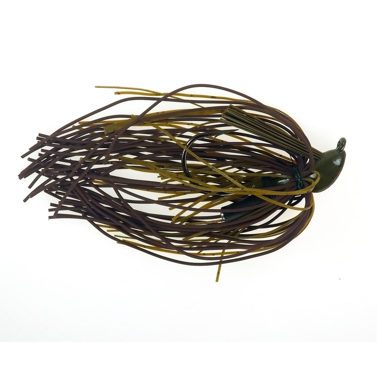 Buckeye Lures Mop Jig green head showcasing stable stand for bass fishing
