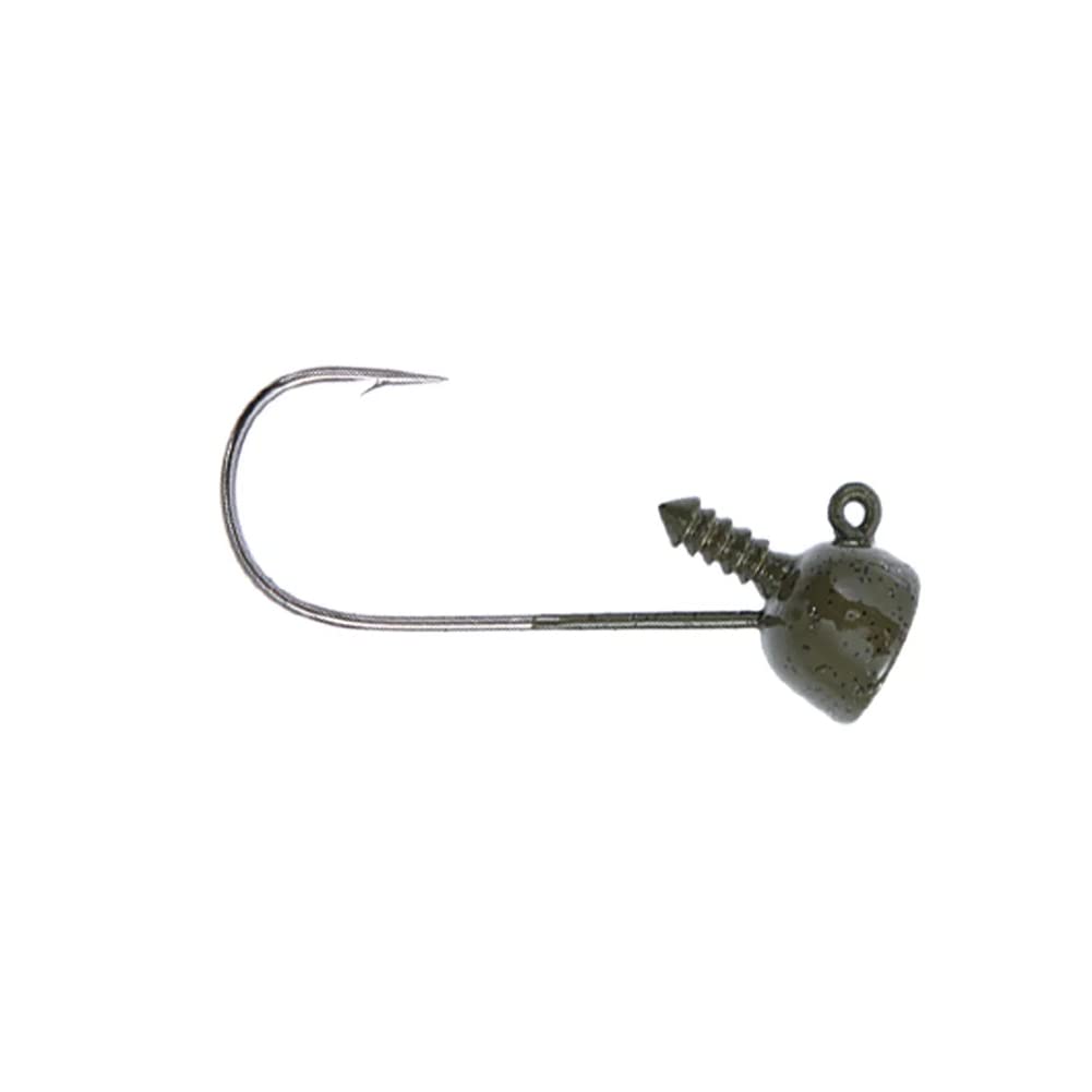 Buckeye Lures Spot Remover Jig Head in green pumpkin with 90-degree Ultra-Point hook for bass