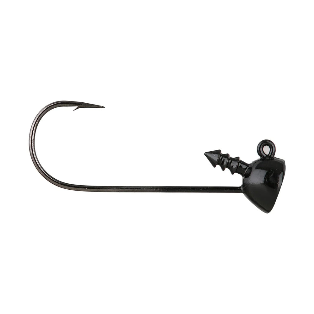 Buckeye Lures Spot Remover Jig Head in black 5-16oz, 5-pack for bass jigging