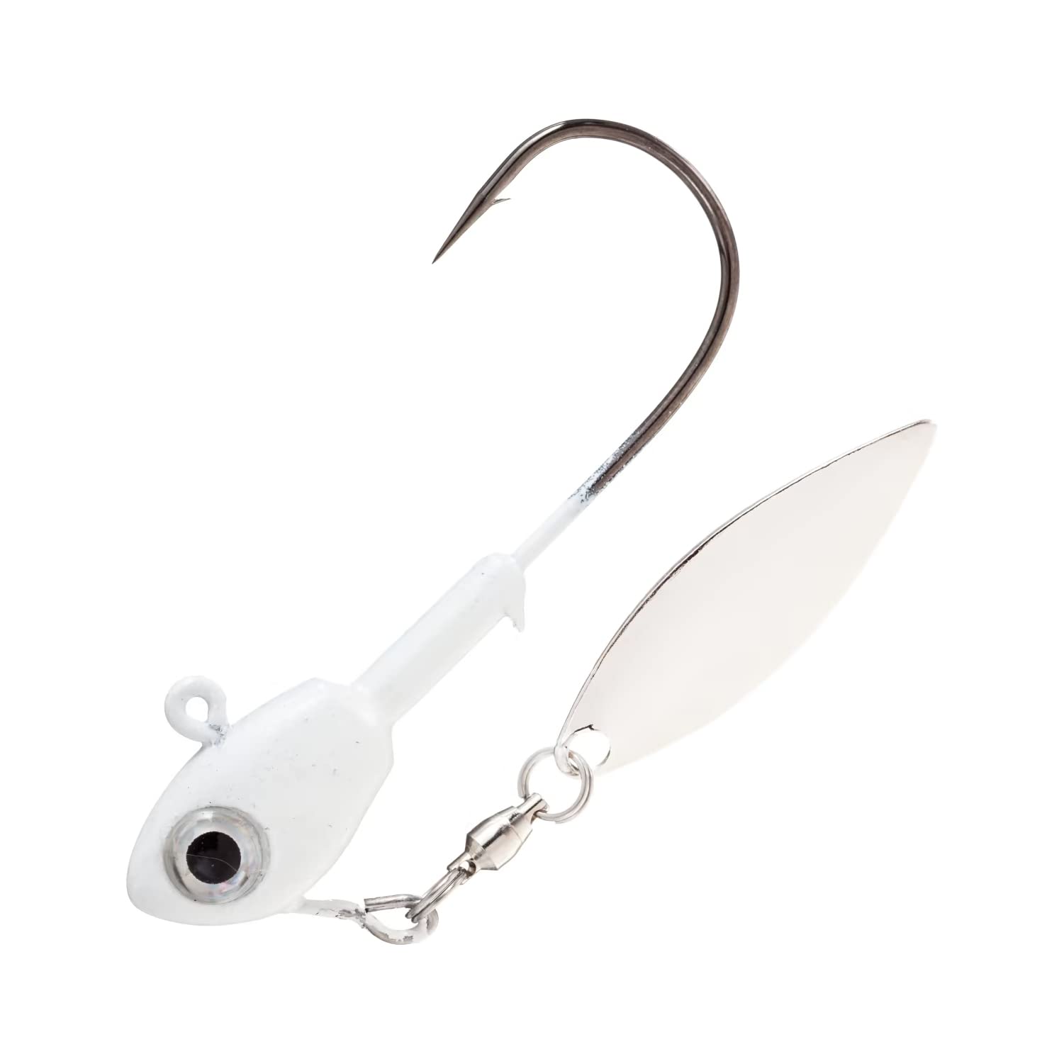 Close-up of Buckeye Lures Su-Spin jighead showing sharp Needle-Point hook