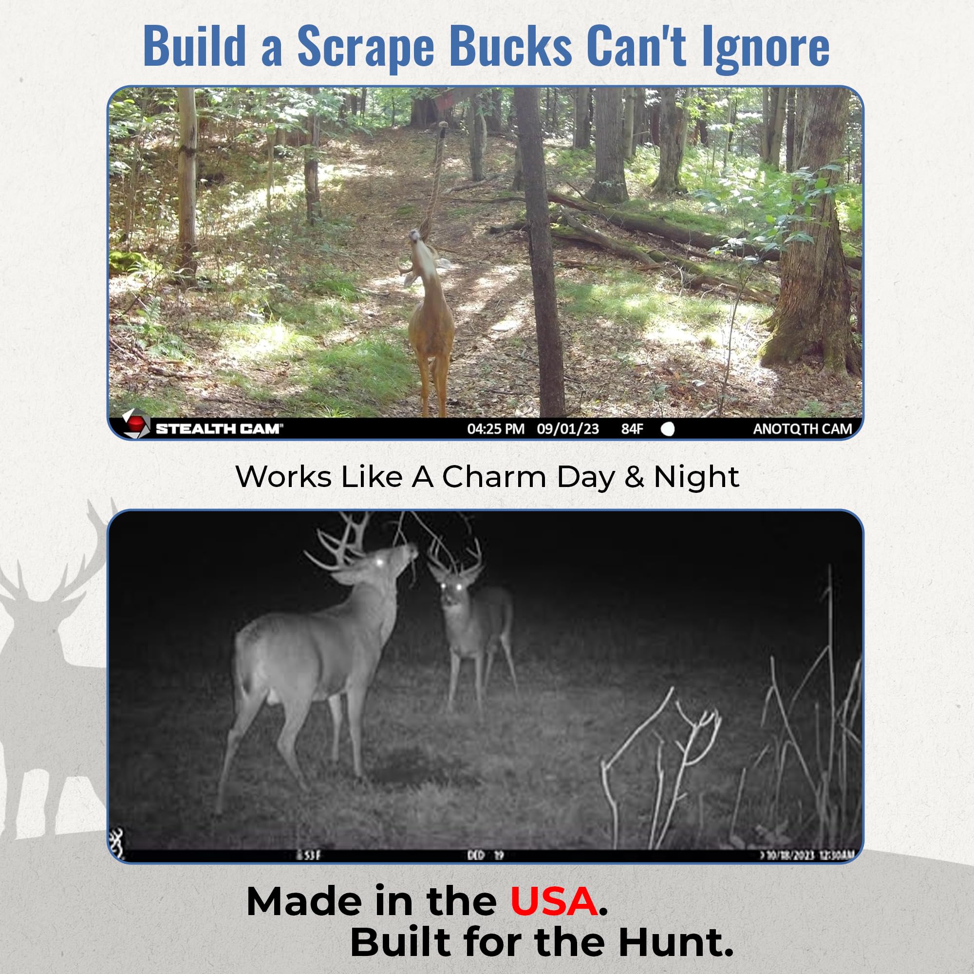 Scent wick application shows Buck Fever lure on a branch.
