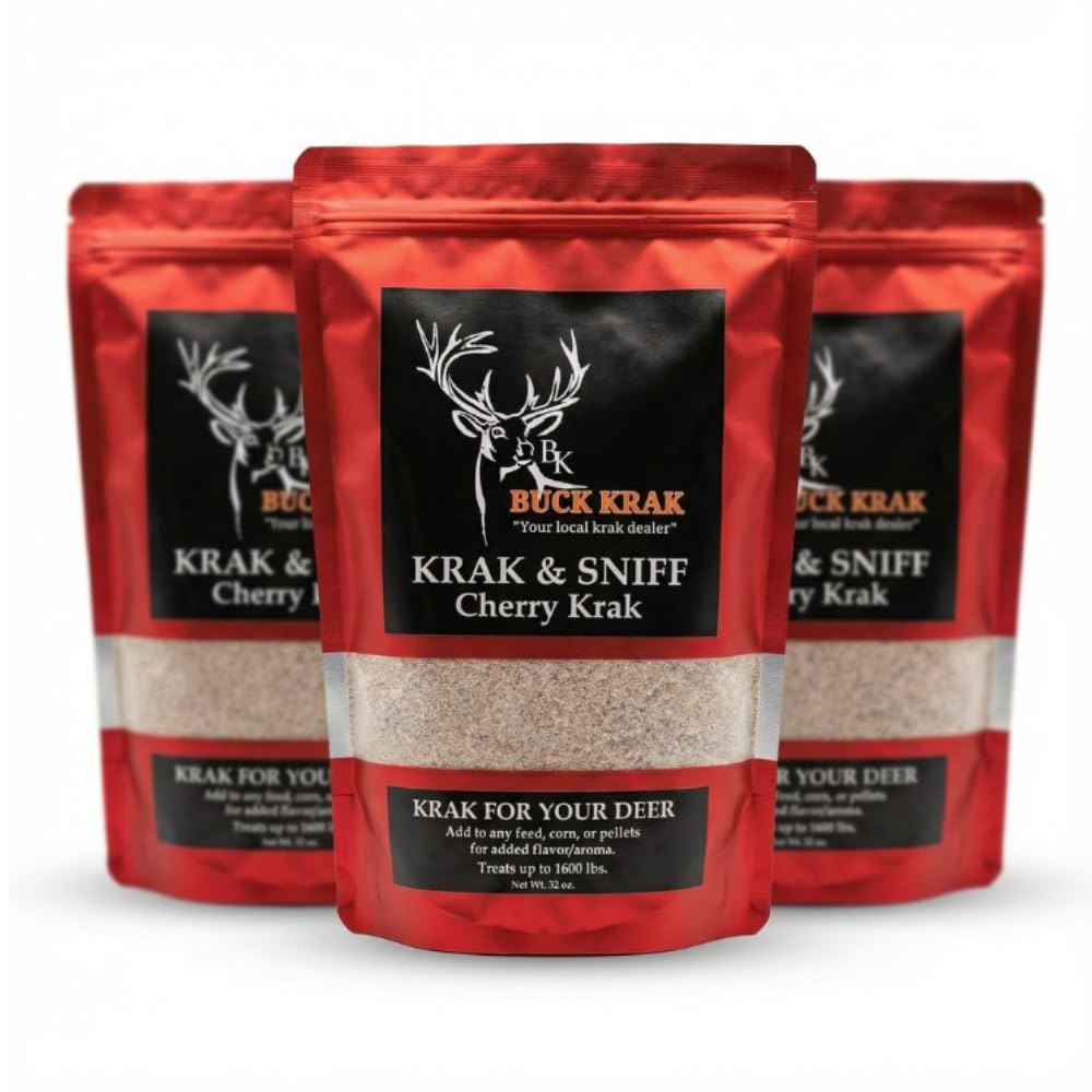 Buck Krak cherry-flavor attractant draws deer to feed.
