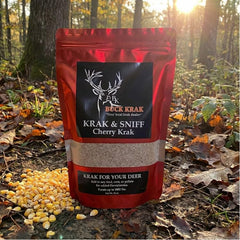 Buck Krak attractant aroma helps lure turkey to feed station.