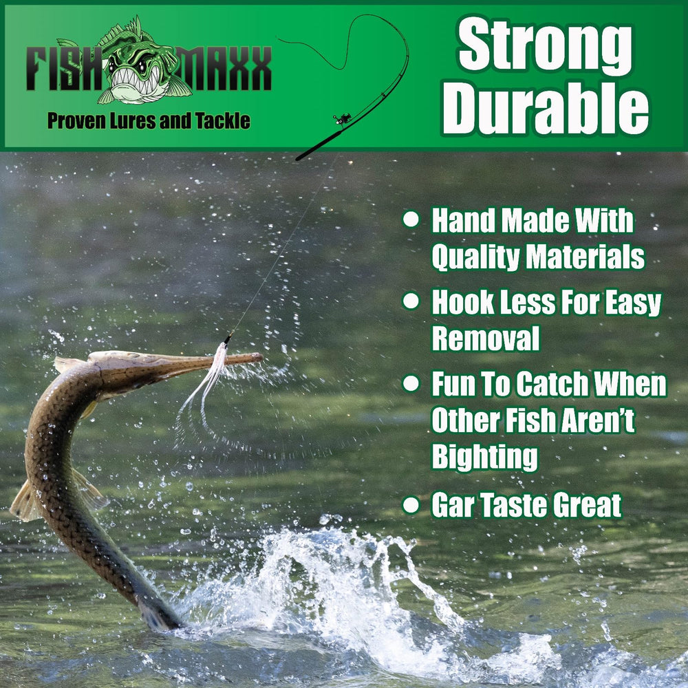 BuckMaxx Gar lure close-up highlighting durable materials for tough fights.