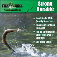 BuckMaxx Gar lure close-up highlighting durable materials for tough fights.
