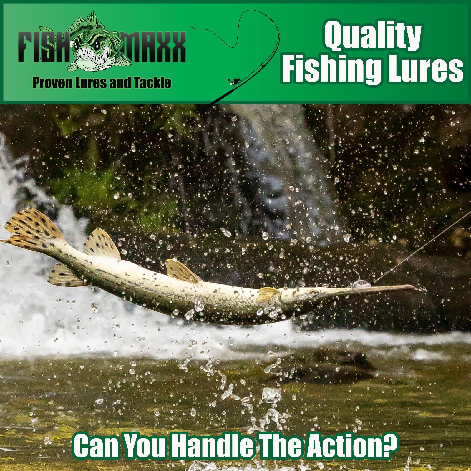 BuckMaxx Outdoors logo reinforcing trusted brand for fishing and hunting gear.