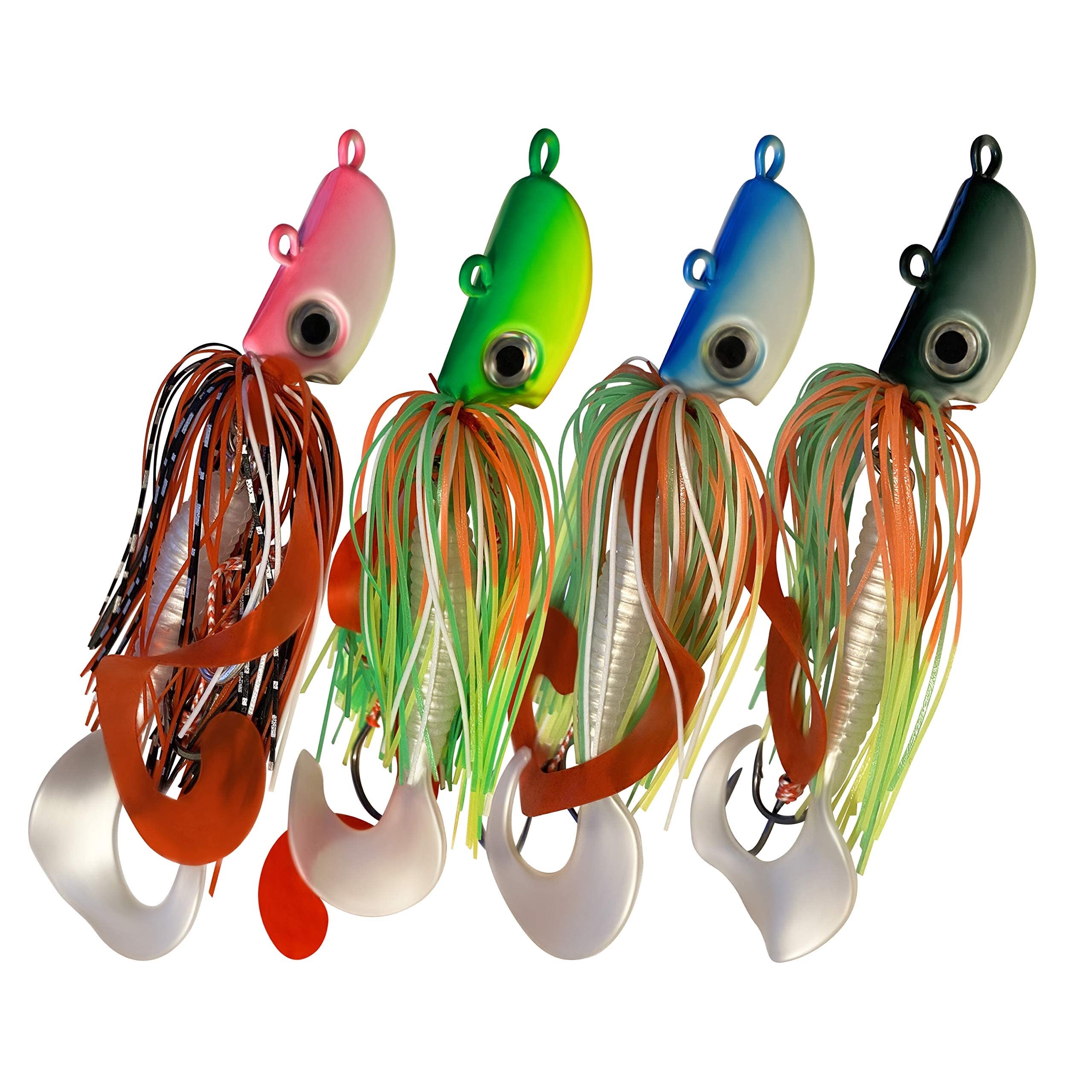 Bucktail octopus jig 1.5 oz with 3D lifelike eyes