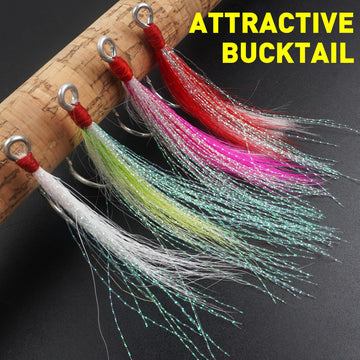 Pink Bucktail Teaser Hook suited for squid or mantis shrimp feeding