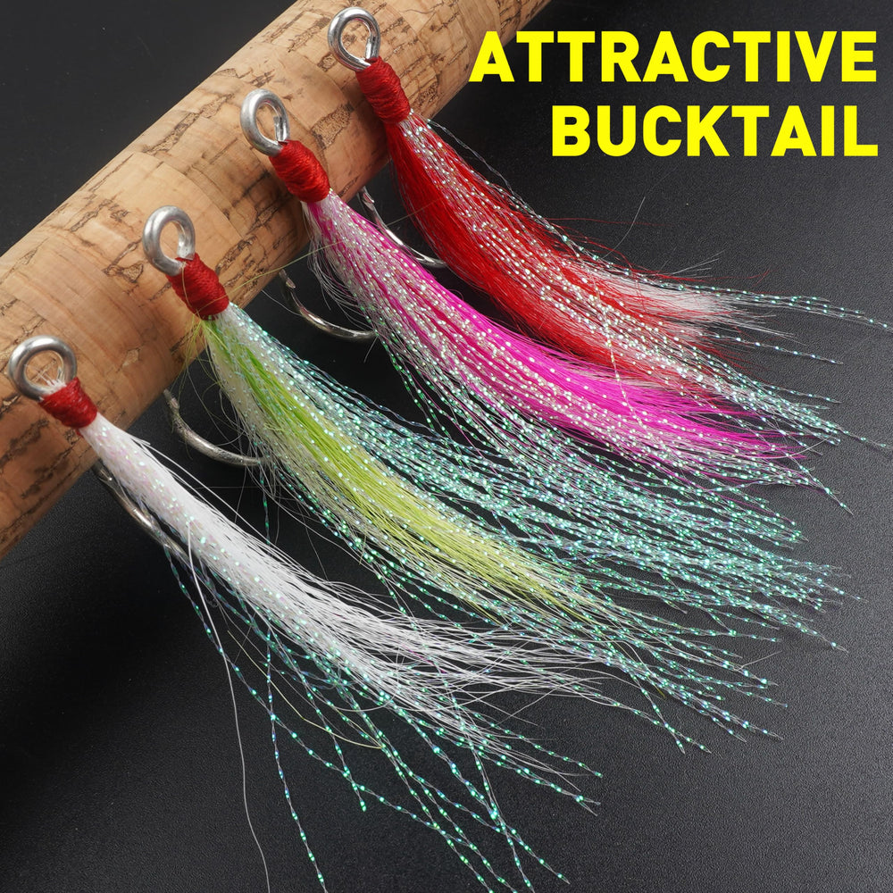 Pink Bucktail Teaser Hook suited for squid or mantis shrimp feeding