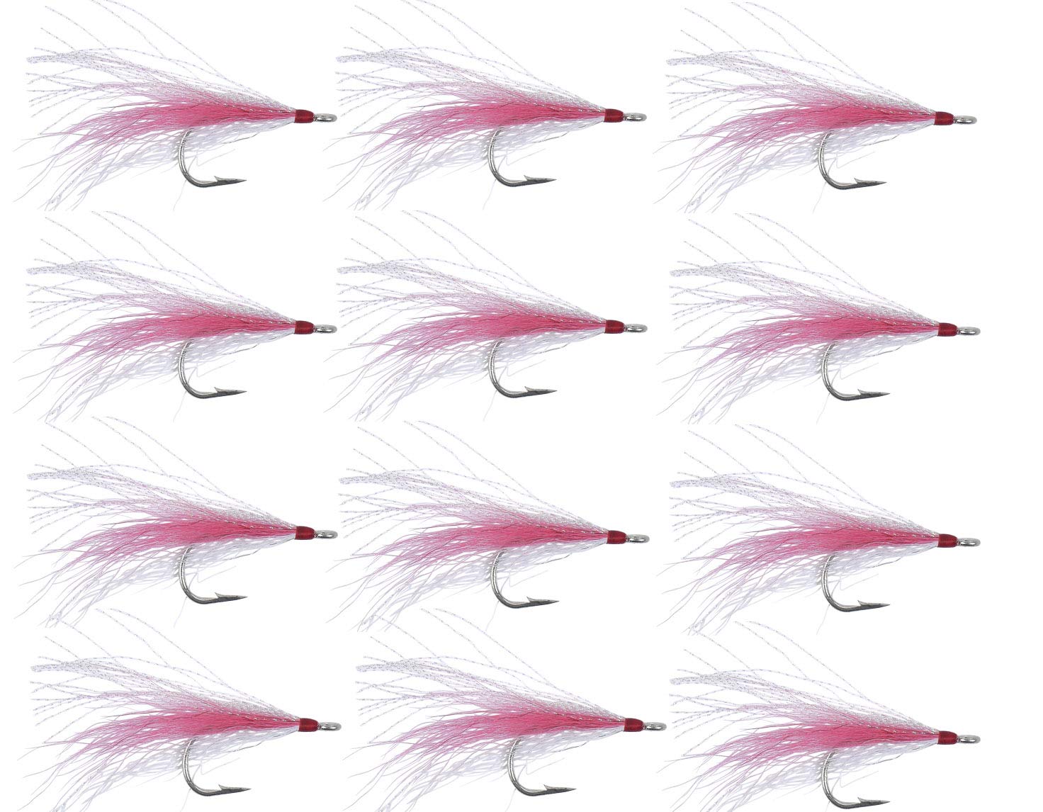 Bucktail Teaser White/Pink lure angled view