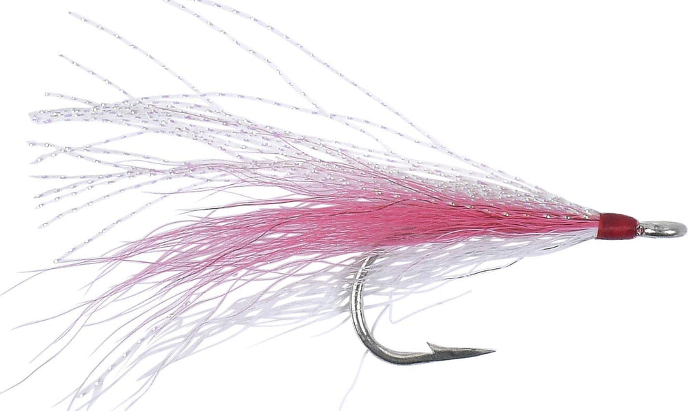 Close-up of 5/0 hook and bucktail hair on Bucktail Teaser