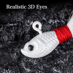 Close-up of deer hair and crystal accents on 3/8oz Bucktail Jig