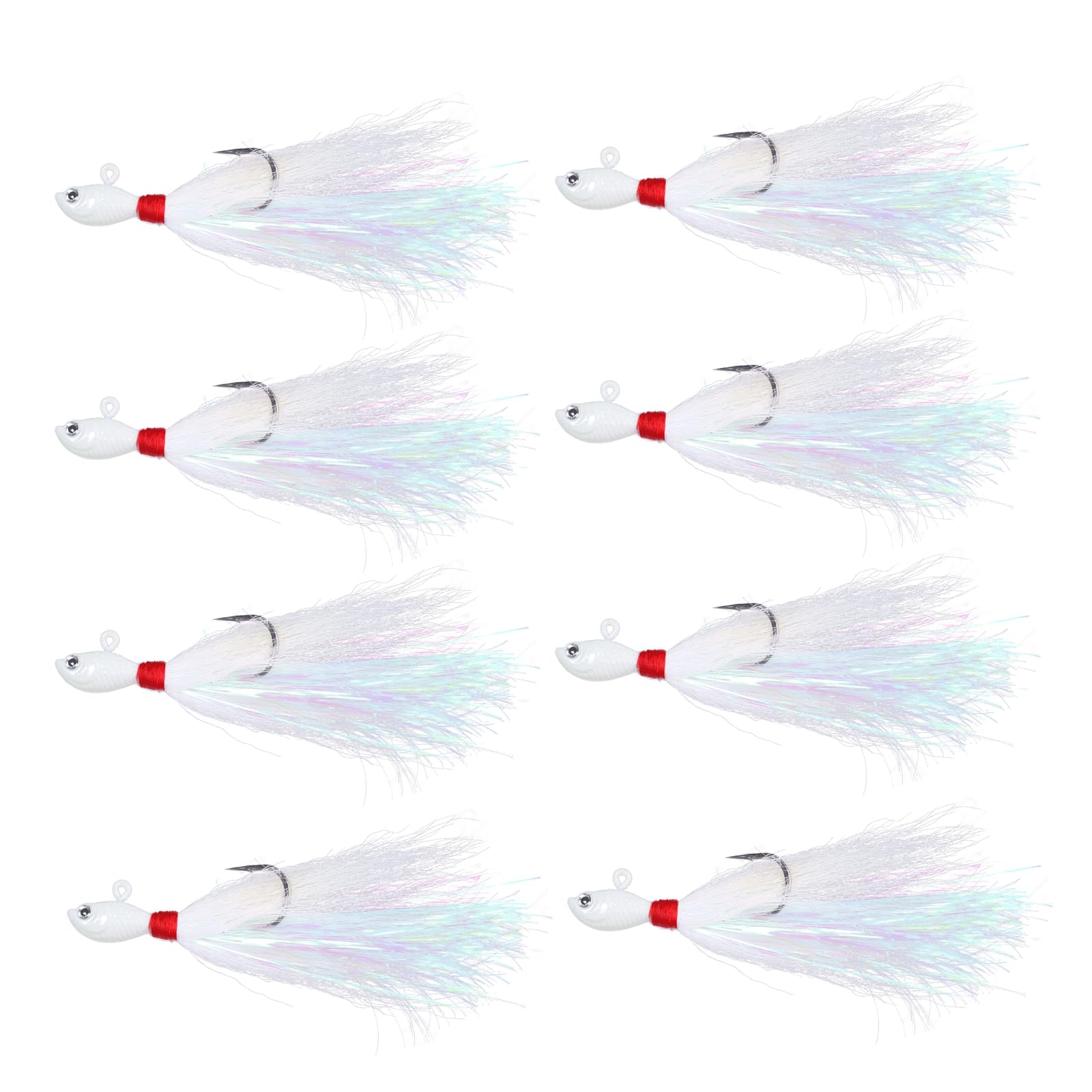 White Bucktail Jig 3/8oz front view