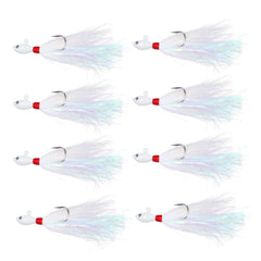 White Bucktail Jig 3/8oz front view