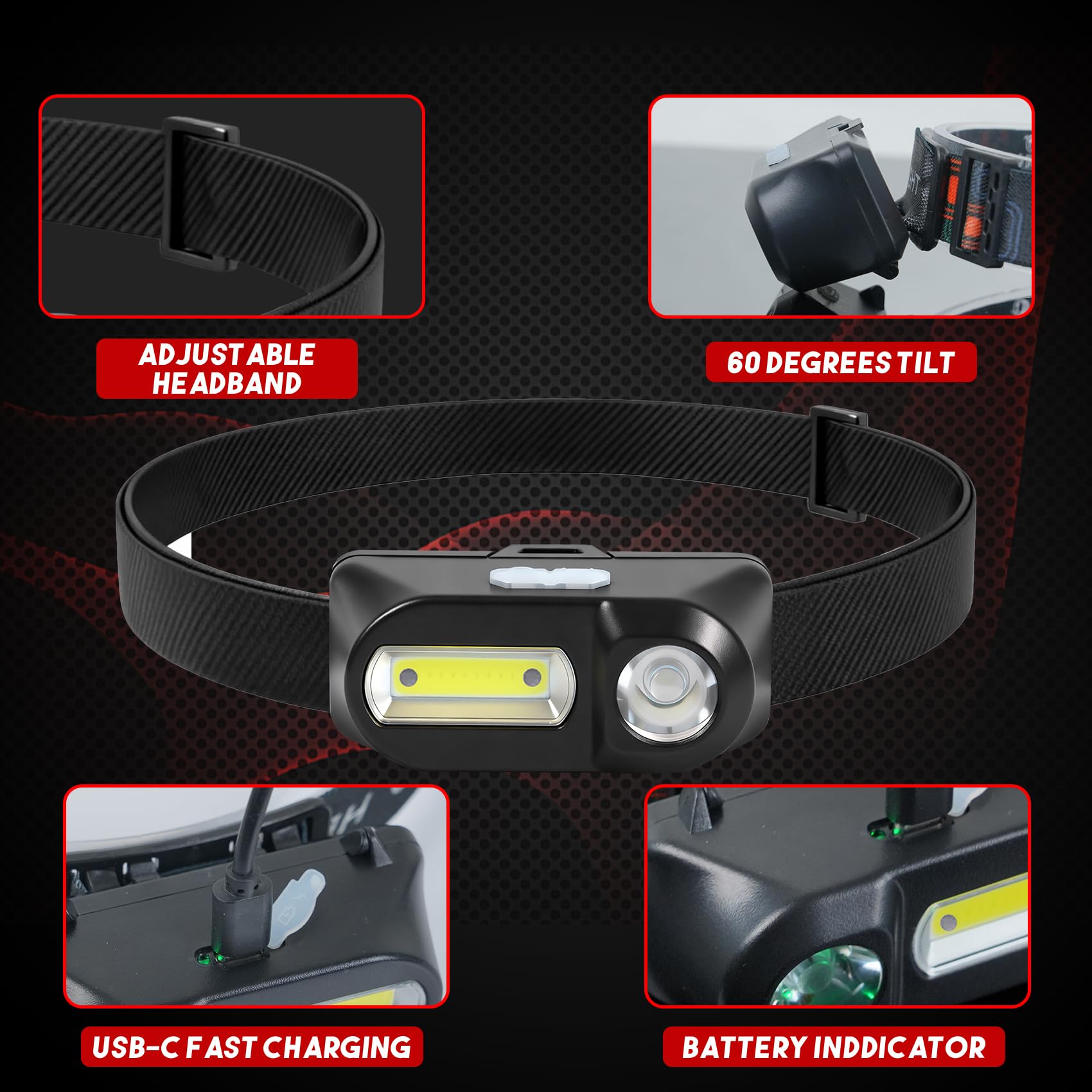 Bud K headlamp adjustable strap for comfortable long wear during camping.