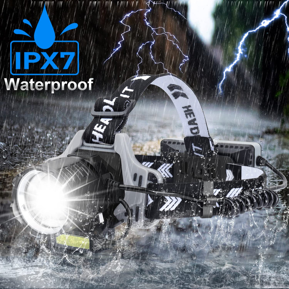 Bud K IPX7 waterproof headlamp for rugged weather and rain
