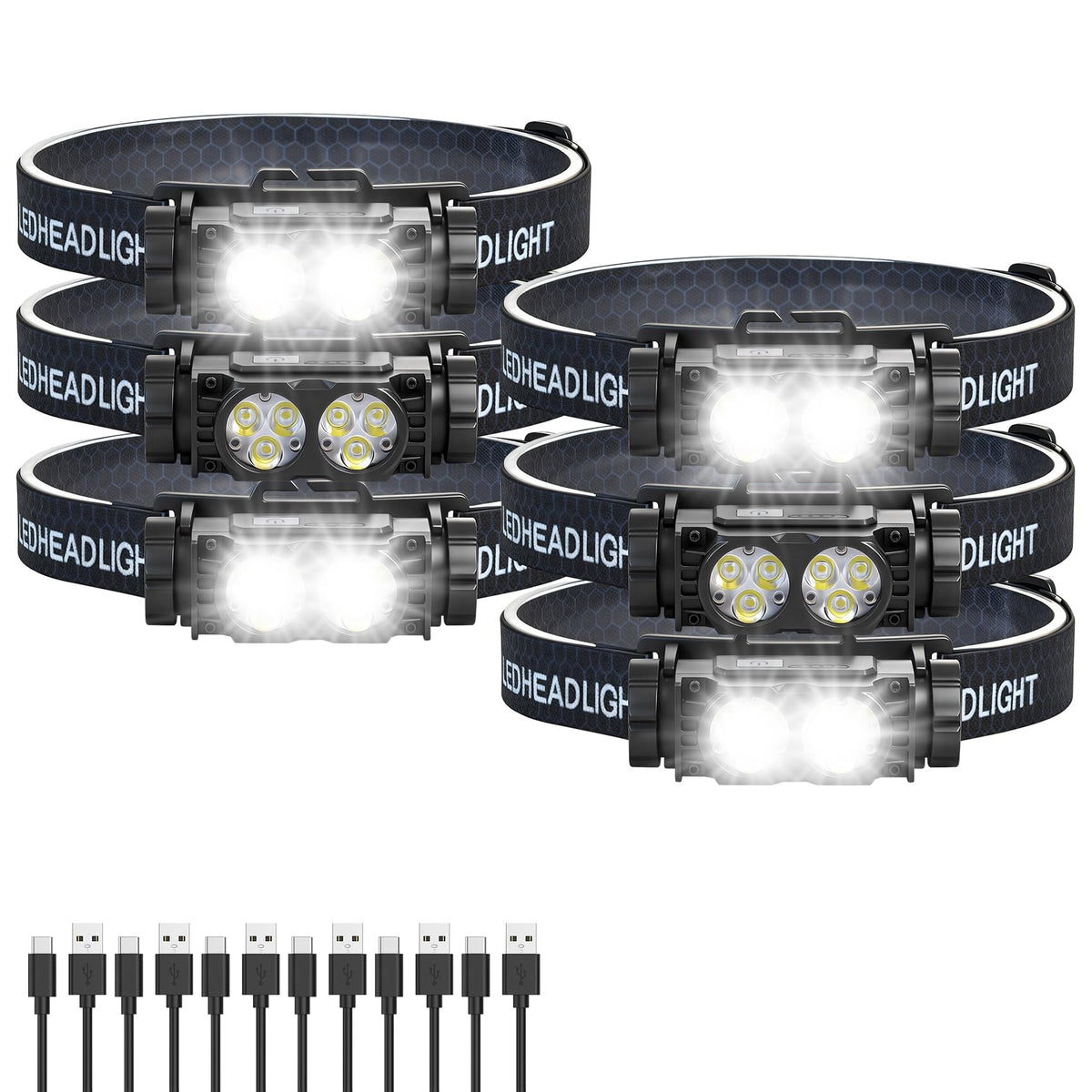 Bud K headlamp rechargeable front view shows compact hands-free illumination for night runs.