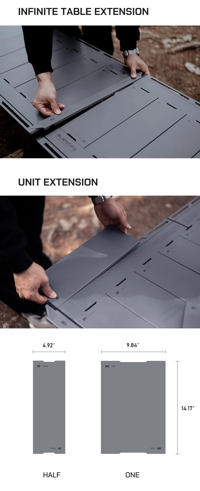 BUENOFE IGT foldable table bottom mesh tray provides convenient storage for small items.