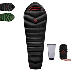 BUERTS down sleeping bag compact-pack keeps backpackers light for backpacking.