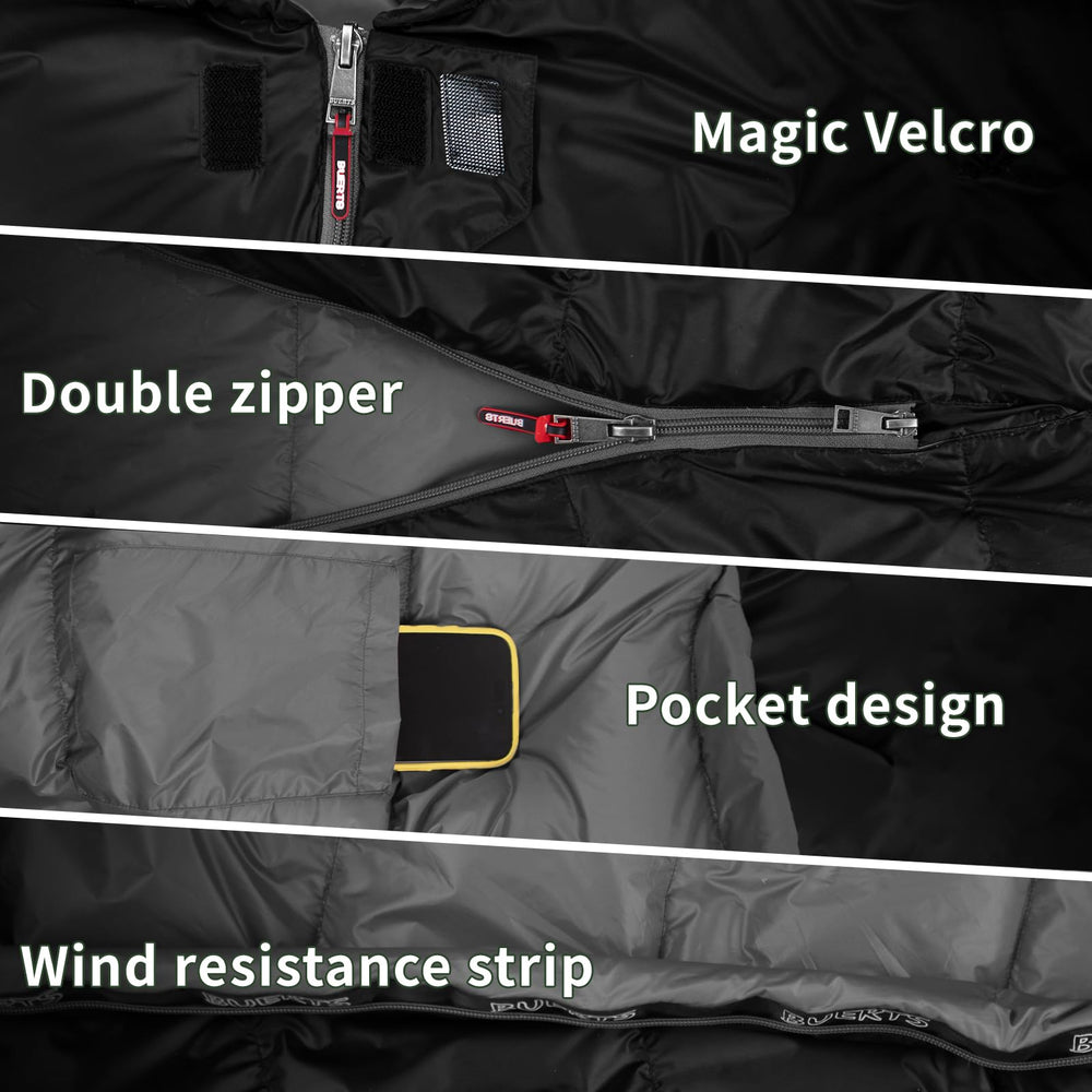 BUERTS sleeping bag inner pocket secures valuables during trips