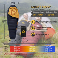 BUERTS Down Sleeping Bag ultralight design keeps pack weight down on long hikes.