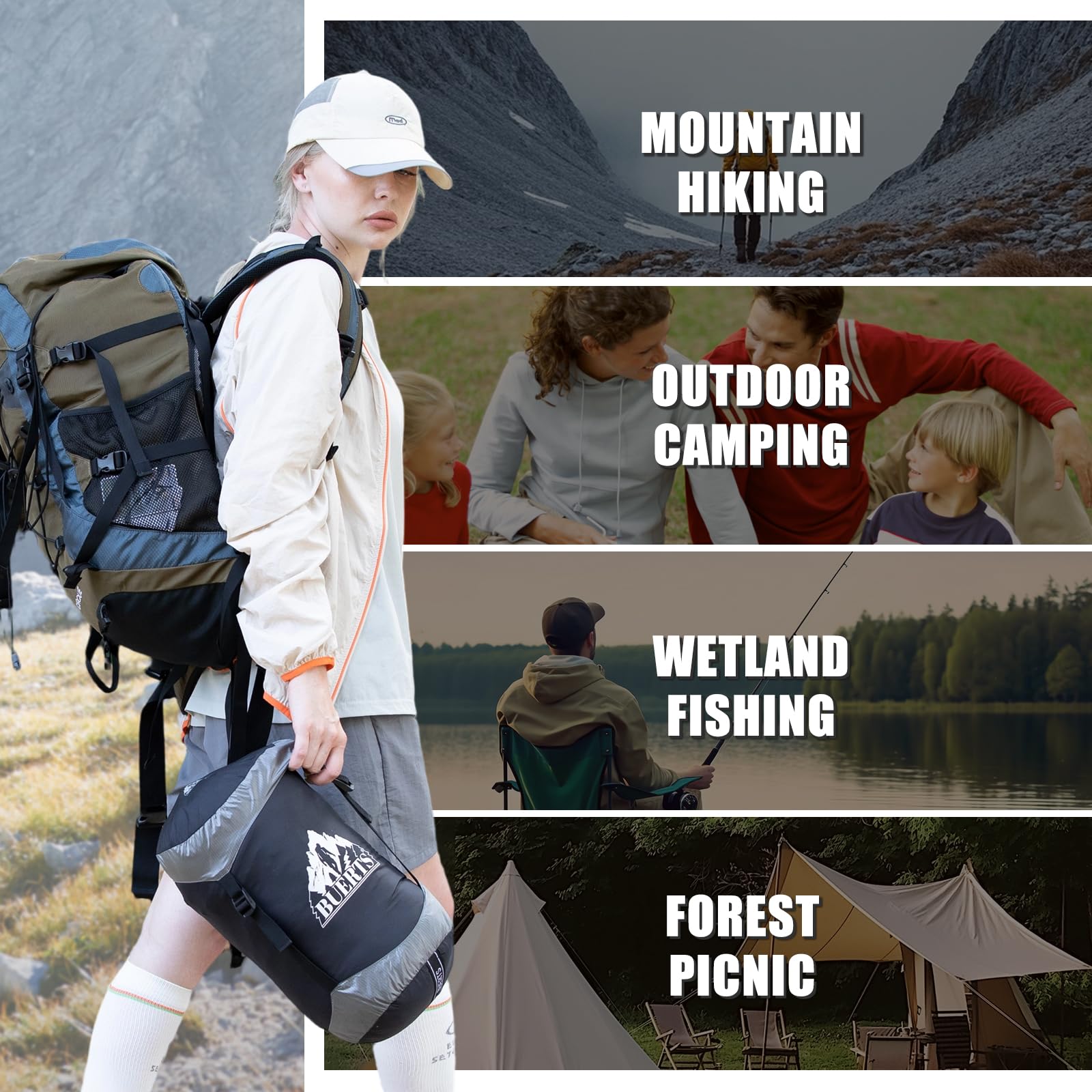 BUERTS packed weight highlights easy carry for camping and hiking
