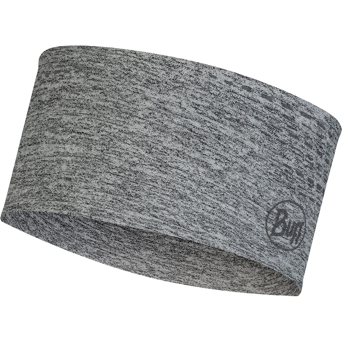BUFF Dryflx headband front view for a snug fit with reflective details for low-light runs.