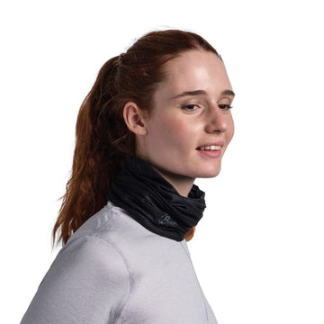 BUFF CoolNet UV neck gaiter in action, insect Shield helps keep bugs away during outdoor activities