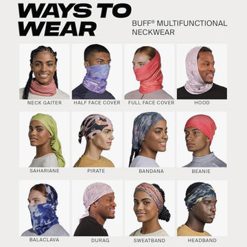 BUFF CoolNet UV neck gaiter inside view, one-size-fits-most design suitable for various outdoor activities