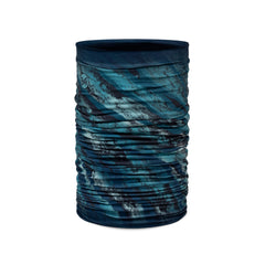 BUFF Polar reversible neckwarmer green, front view, soft fleece warmth for chilly days.