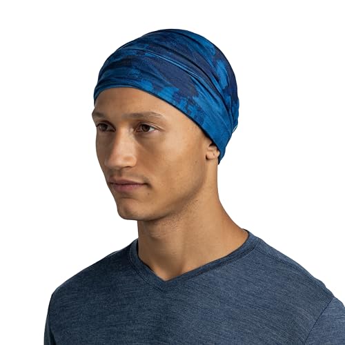 Buff neck gaiter cobalt sun protection meets Skin Cancer Foundation criteria