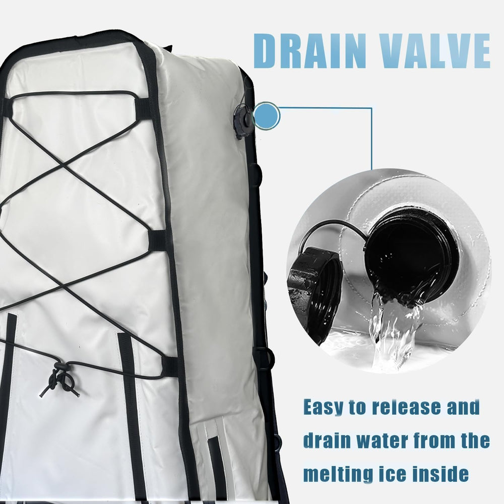 Buffalo Gear detachable shoulder strap eases post-paddle transport.