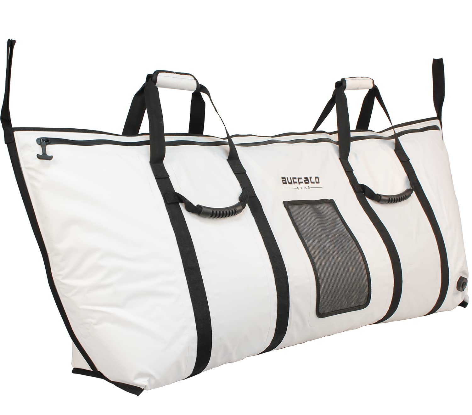 Buffalo Gear holiday-ready fish bag shown for anglers, a practical gift option.