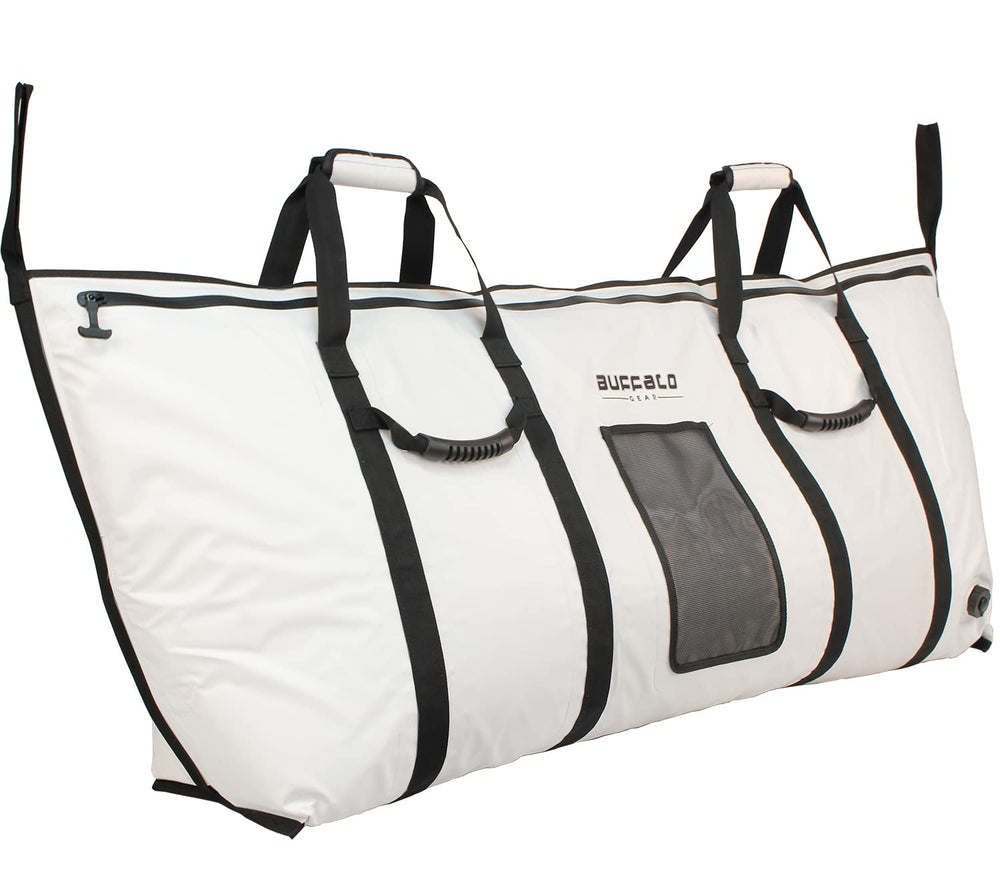 Buffalo Gear holiday-ready fish bag shown for anglers, a practical gift option.