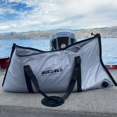 Buffalo Gear insulated fish cooler bag side view highlights slim profile for boat storage.
