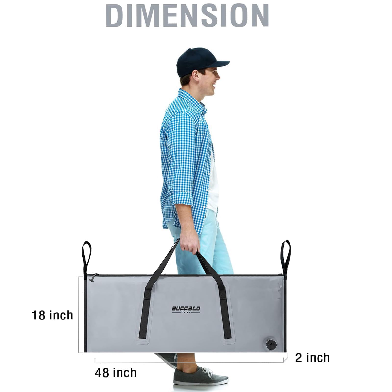 Buffalo Gear insulated fish kill bag compact design saves space on a boat