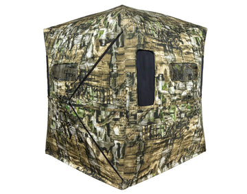 Built-in sun visor on Truth Camo hunting blind