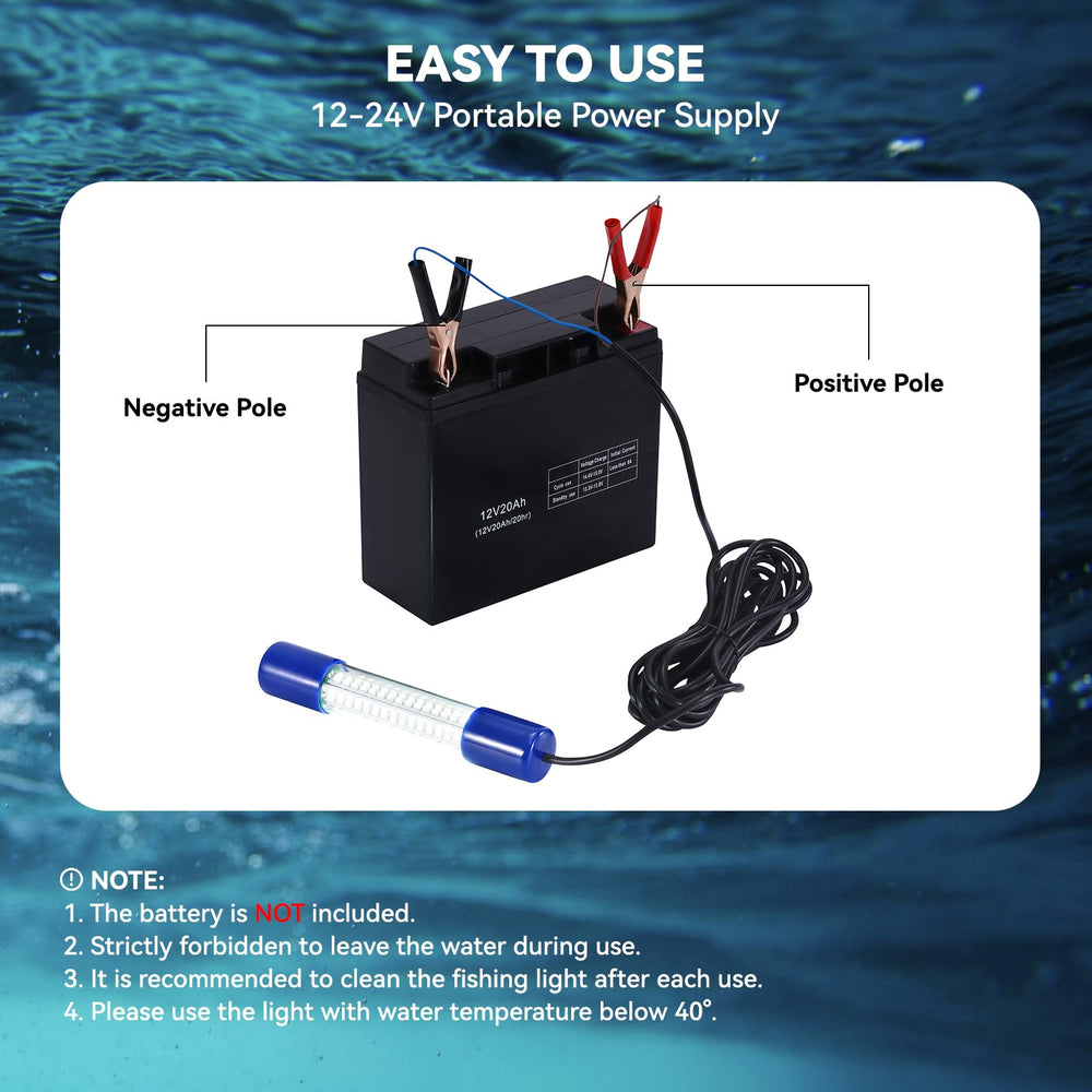 Built-in weight and battery clips for submersion