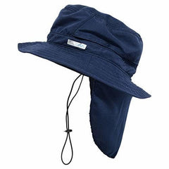 BUILTCOOL bucket cap with neck shade, side view showing coverage and fit.