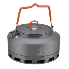 Bulin camping kettle body side view highlights durable hard-anodized construction for rugged trips.