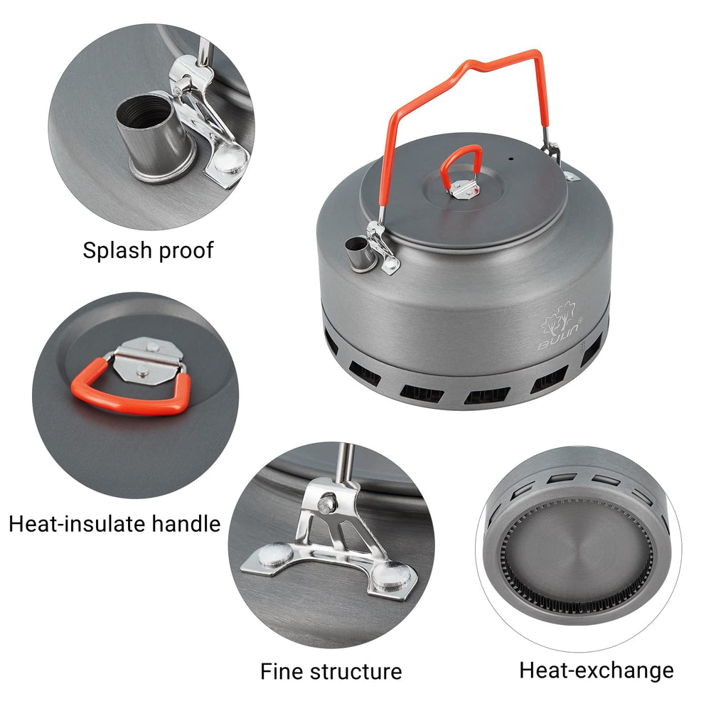 Bulin camping kettle pointed spout helps prevent splashes while pouring.