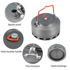 Bulin camping kettle pointed spout helps prevent splashes while pouring.